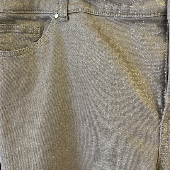 Chicos Platinum Metallic Bronze Straight Leg Jean Size3 - Picture 1 of 15